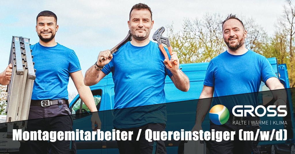 Montagemitarbeiter und Quereinsteiger bei GROSS Kälte-, Wärme- & Klimatechnik in Kitzingen